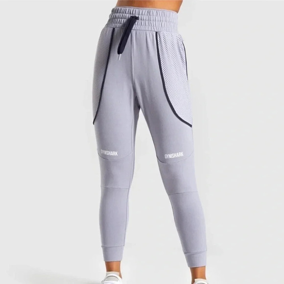 GYMSHARK Grey Movement Mesh Joggers Size M VGUC - Picture 1 of 4